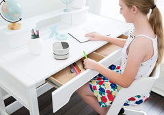 Desktop Vacuum Cleaner, Mini Table Dust Sweeper Energy Saving,High Endurance up to 90 Mins,Cordless&360º Rotatable Design for Keyboard/Home/School/Office(White)