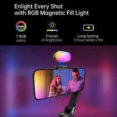Smart XE Kit Gimbal Stabilizer for Smartphone Iphone Video Recording Magnetic Fill Light 3-Axis Foldable Android Gimble