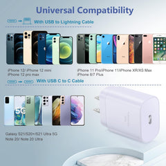 USB C Charger Block,  25W Super Fast Charger Type C Charging Block Compatible Iphone 15/14/13 Pro/12 Mini/11 Pro Max/Xs/Xr/Se/Ipad Pro, Samsung S23/S22 Ultra/S21 Plus/S20 FE-3 Pack White