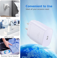 USB C Charger Block,  25W Super Fast Charger Type C Charging Block Compatible Iphone 15/14/13 Pro/12 Mini/11 Pro Max/Xs/Xr/Se/Ipad Pro, Samsung S23/S22 Ultra/S21 Plus/S20 FE-3 Pack White