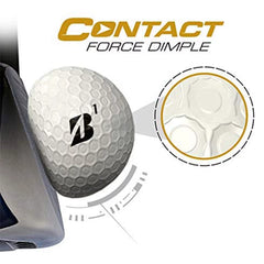 Bridgestone E12 CONTACT Golf Balls W/ Contact Force Dimples, White, 12 Pack