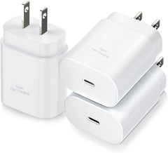 USB C Charger Block,  25W Super Fast Charger Type C Charging Block Compatible Iphone 15/14/13 Pro/12 Mini/11 Pro Max/Xs/Xr/Se/Ipad Pro, Samsung S23/S22 Ultra/S21 Plus/S20 FE-3 Pack White