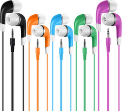 Bulk Kids Earbuds Individually Packaged Classroom 100 Pack Multi Color Earphones Headphones for Children Students Schools Libraries Hospitals