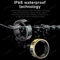 2025 Smart Ring LED Touch Display Screen Gesture Swipe Video Heart Rate Health Monitoring 5ATM Waterproof Smart Rings Men Women