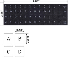 2PCS Pack Universal English Keyboard Stickers, Computer Keyboard Stickers Black Background with White Lettering for Computer Laptop Notebook Desktop (English)