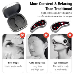 GlowEyes™ Led Red Light Eye Care Therapy EMS Pulse Micro-Current Device Eye Massager to Relieve Fatigue for Treatment under Eye Wrinkle