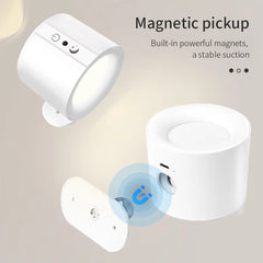 GlowFlex Touch Wall Lamp – Dual Head LED Light with Remote, 360° Rotation & USB Rechargeable Design