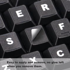 [2 Pack] Universal English Keyboard Stickers, Replacement English Keyboard Stickers with Black Background and White Lettering, Each Unit: 0.43" X 0.51" -Matte